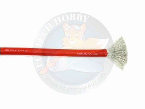 12AWG Silicon Cable Red 1m