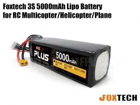 Foxtech 3S 5000mAh Lipo Battery for RC Multicopter/Helicopter/Plane