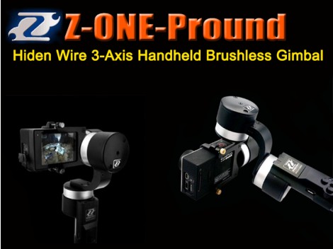 Z-ONE-Pround Highest Version Hiden Wire 3-Axis Handheld Brushless Gimbal for Gopro 3/4