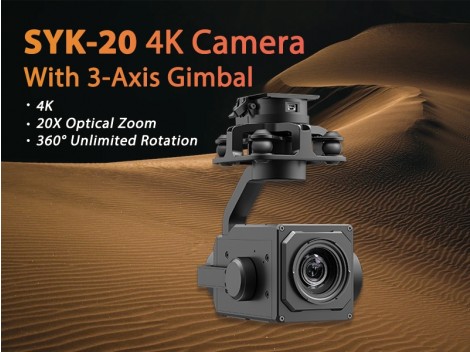 SYK-20 4K 20X Optical Zoom Camera With 3-Axis Gimbal