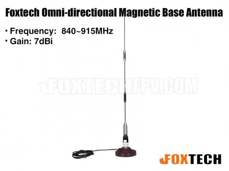 Foxtech 840~915MHz 7dBi Omni-directional Magnetic Base Antenna 