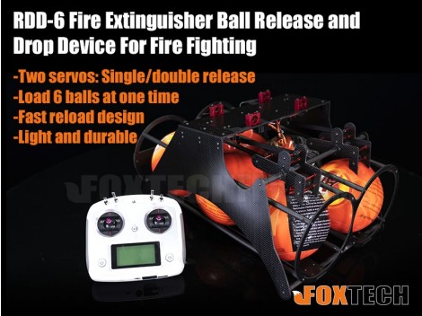 Foxtech RDD-6 Fire Extinguisher Ball Release and Drop Device For Fire Fighting