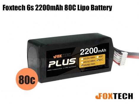 Foxtech 6s 2200mAh 80C Lipo Battery