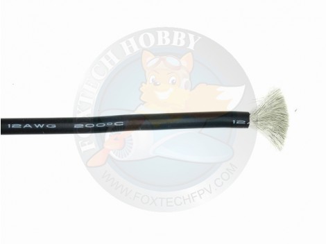 12AWG Silicon Cable Black 1m