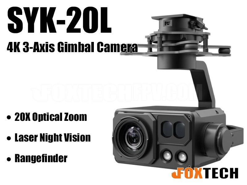 Foxtech SYK20L Laser Night Vision 4K Camera with 3Axis Gimbal