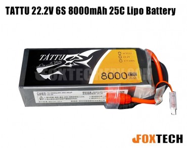 TATTU 22.2V 6S 8000mAh 25C Lipo Battery with Amass AS150 Discharge Connector
