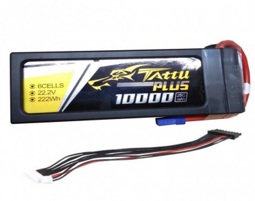 Tattu Plus 22.2V 25C 10000mAh 6S Lipo Smart Battery Pack with XT90 Plug