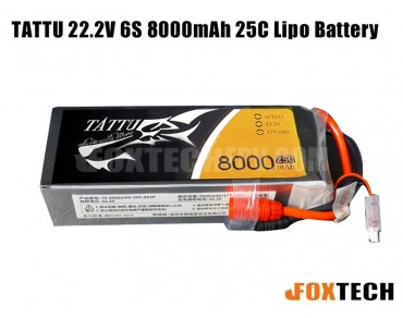 TATTU 22.2V 6S 8000mAh 25C Lipo Battery with Amass AS150