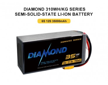 Diamond 310wh/kg Series Semi-Solid-State Li-ion Battery 6S 12S 35000mAh