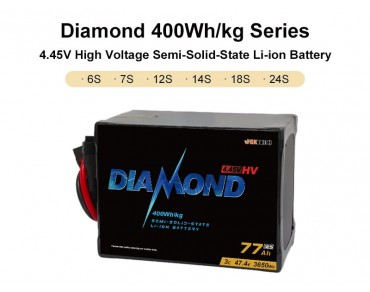 Diamond 400Wh/kg Series 4.45V High Voltage Semi-Solid-State Li-ion Battery 6S 7S 12S 14S 18S 24S 77000mAh