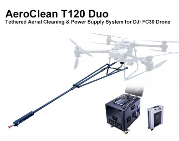 AeroClean T120 Duo Tethered Aerial Cleaning & Power Supply System for DJI FC30 Drone