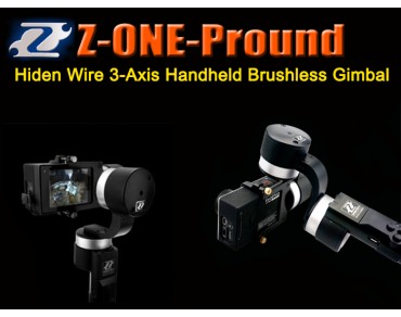 Z-ONE-Pround Highest Version Hiden Wire 3-Axis Handheld Brushless Gimbal for Gopro 3/4