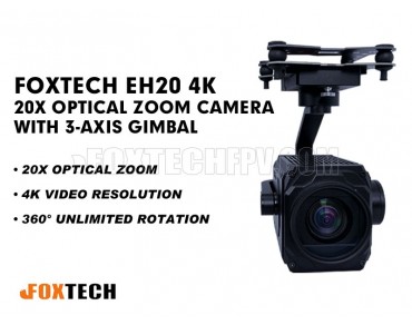 Foxtech EH20 4K 20X Optical Zoom Camera With 3-Axis Gimbal