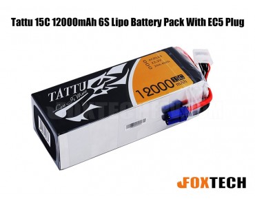 Tattu 15C 12000mAh 6S Lipo Battery Pack With EC5 Plug