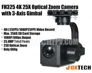 FH325 4K 25X Optical Zoom Camera with 3-Axis Gimbal-Free Shipping