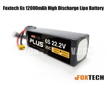 Foxtech 6s 12000mAh High Discharge Lipo Battery 
