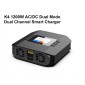 K4 1200W AC/DC Dual Mode Dual Channel Smart Charger for LiFe/Li-ion/LiPo/LiHv/Pb/NiMH/Cd Battery