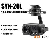 Foxtech SYK-20L Laser Night Vision 4K Camera with 3-Axis Gimbal
