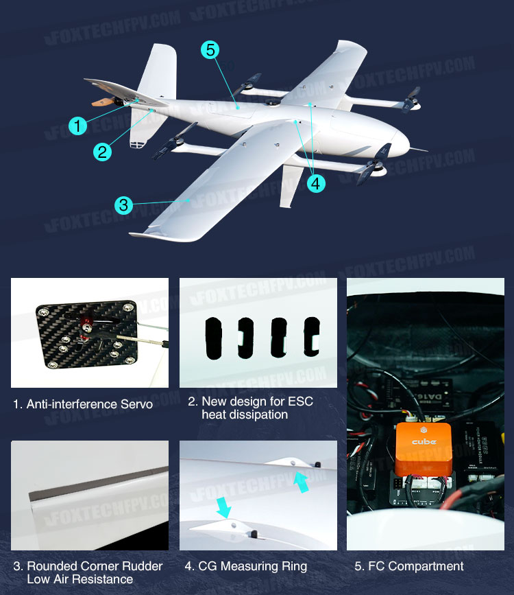 Foxtech AYK-250 long-endurance VTOL inspection and mapping drone
