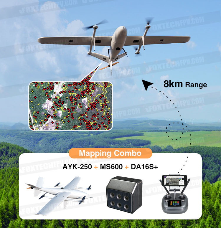 Foxtech AYK-250 long-endurance VTOL inspection and mapping drone